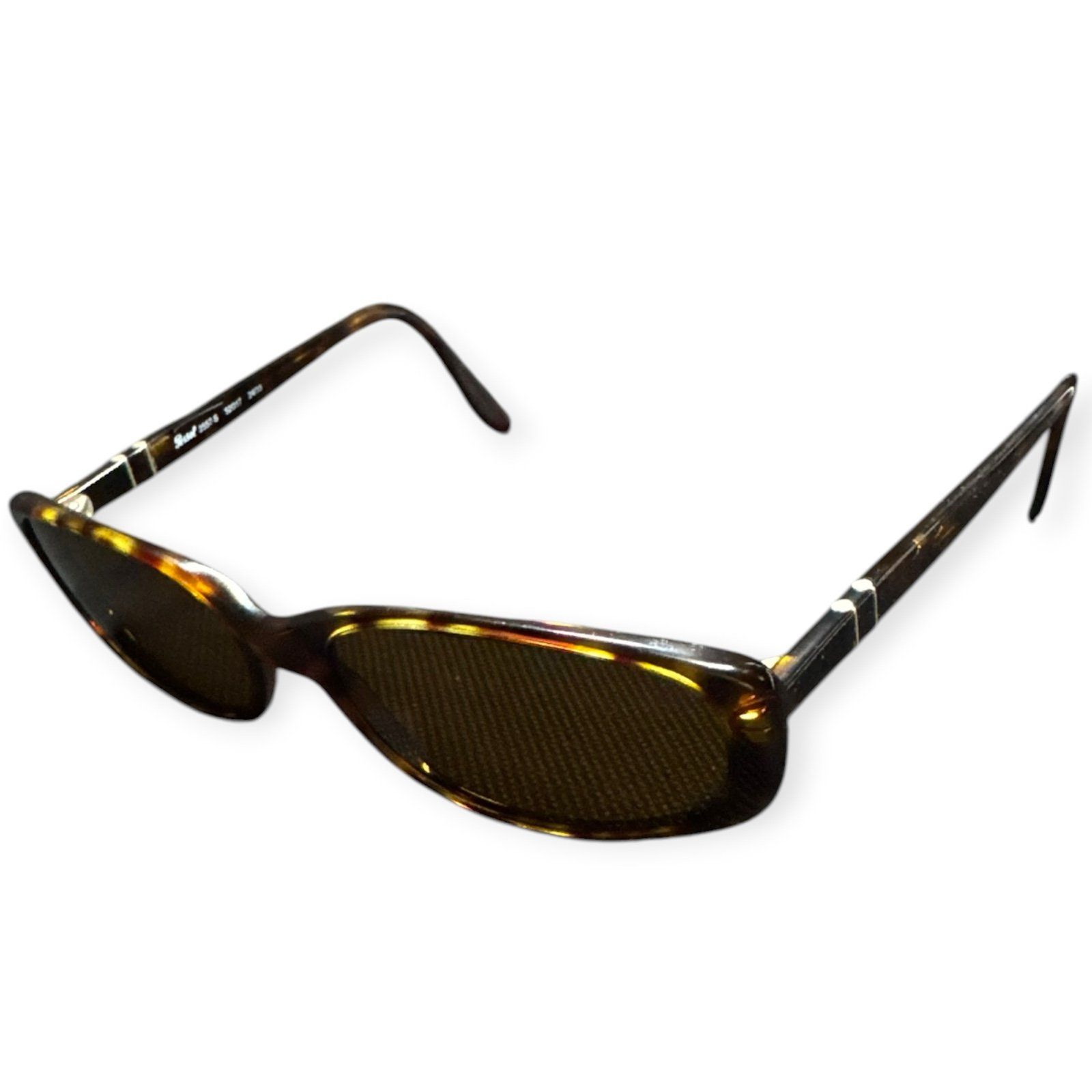 Persol 2557 Tortoise Shell Sunglasses Brown Lenses 52-17-140mm Rare Vtg